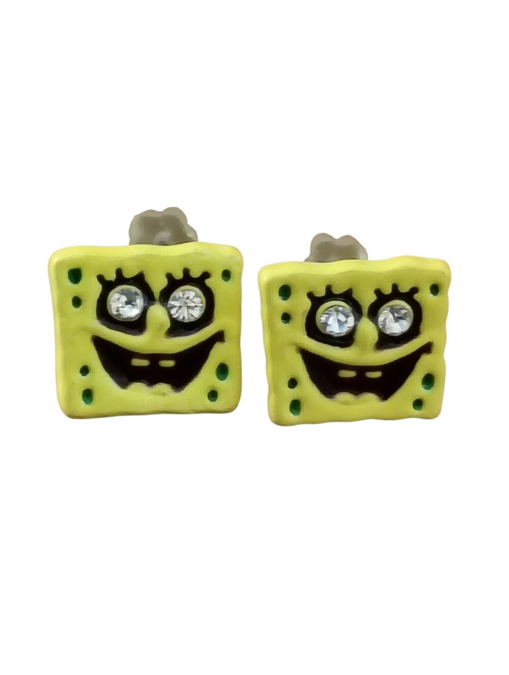 Yellow Earrings For Women Sponge Shsped Rhinestones Fashion Statement Jewelry